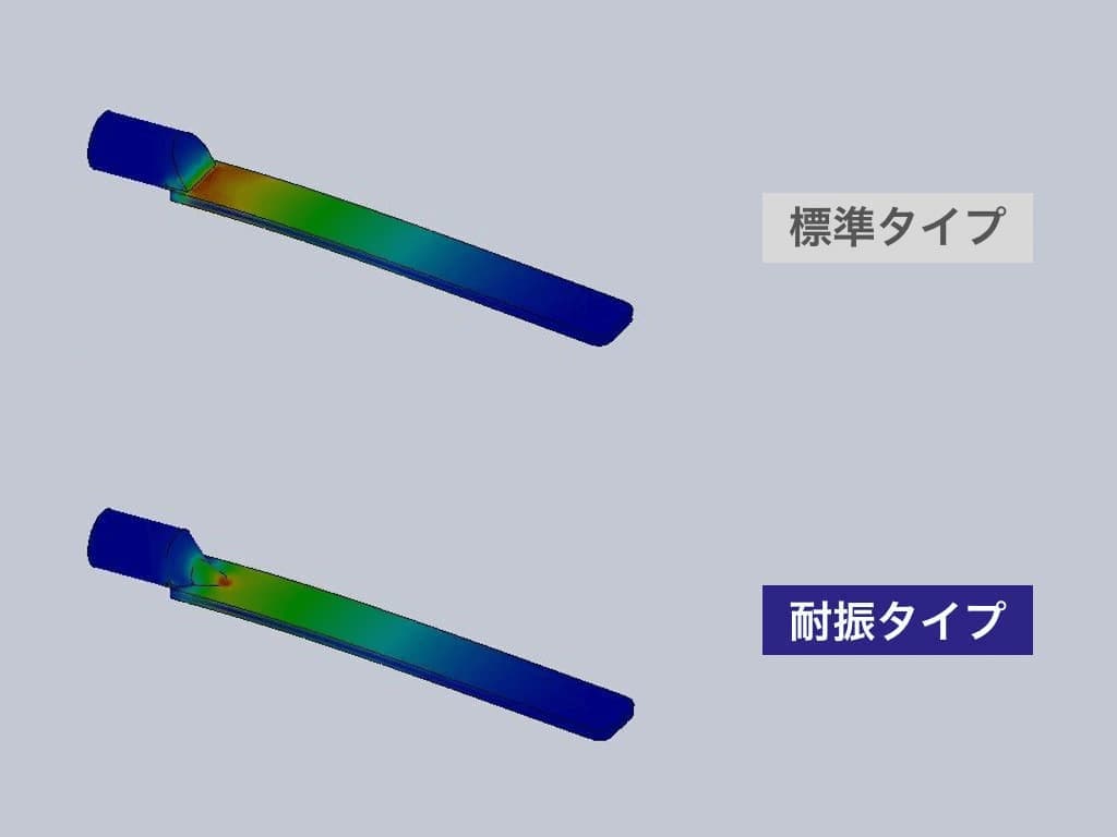 耐振タイプシミュレーション比較イメージ