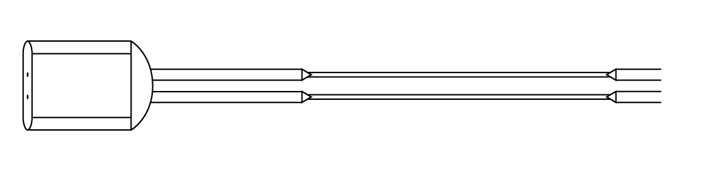 キャピラリとメタライズファイバ付偏波保持光ファイバ加工品の形状・寸法