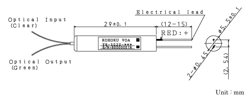 Shape and dimensions of YS-5020