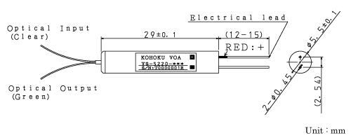 Shape and dimensions of YS-5220